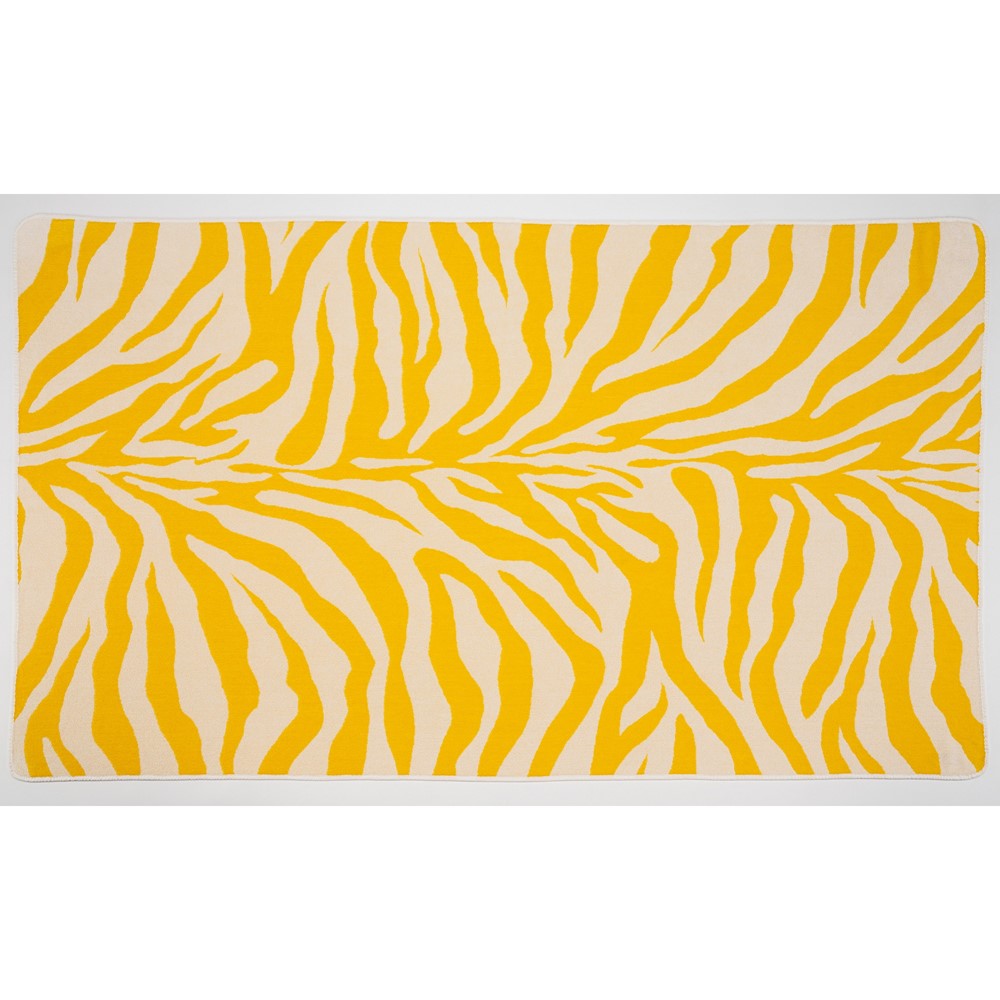 Zebra Egyptian Cotton Beach Towels 830 by Designer Abyss & Habidecor in Banane Yellow